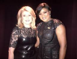 Arianna Huffington and Omotola Ekeinde