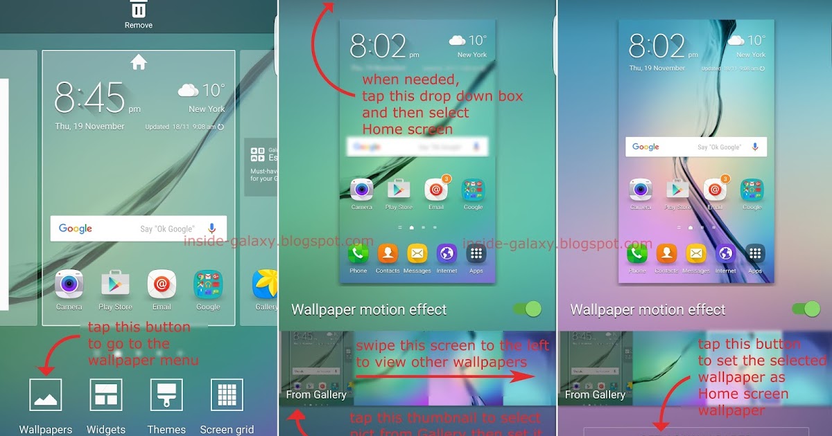 samsung galaxy note change home screen