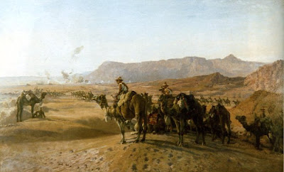 Верблюжий полк у Магдабы (1925), художник Септимус Пауэр. 'Camel corps at Magdhaba' (1925) by H. Septimus Power (1877–1951)