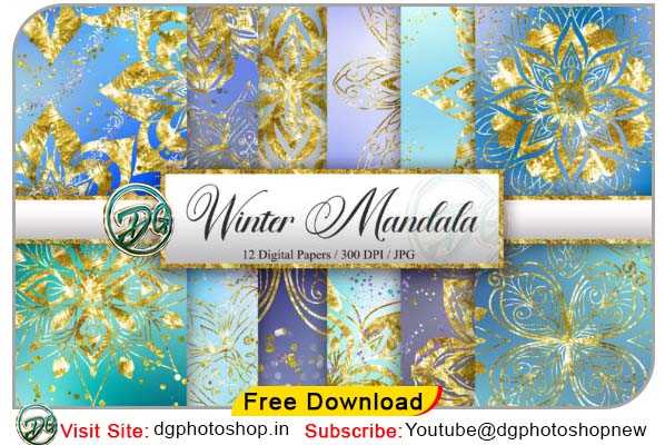 Winter Mandala Glitter Background Free Download