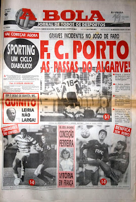 Os confrontos num Farense-Porto de 1990 