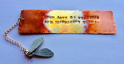 finished copper bookmark