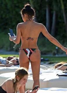 Ventura showed off the inking on the side of her torso as she charged up her phone during her relaxing break in the sun.