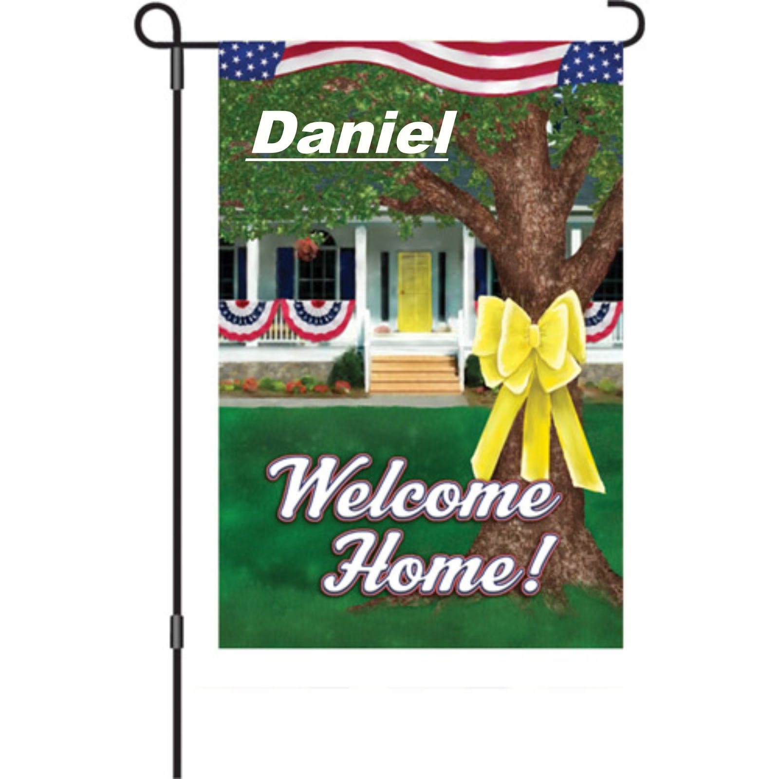 Personalized Welcome Home Military Garden Flag