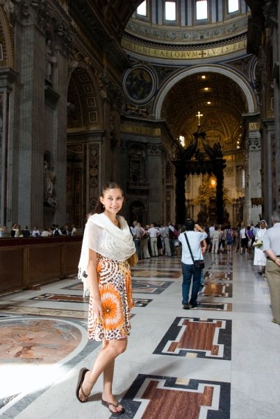Amy West in St. Peter's Basilica