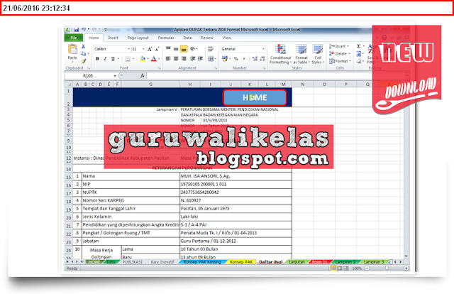 Download Aplikasi DUPAK Format Microsoft Excel Terbaru 2016/2017