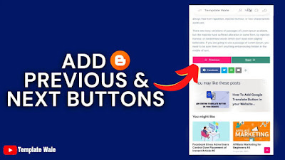 How to add previous and next button in blogger post