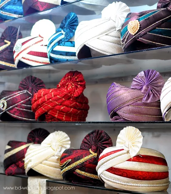 Some Wedding Pagri displayed in a shop in Dhaka