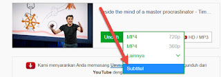 Cara Download Subtitle di Youtube