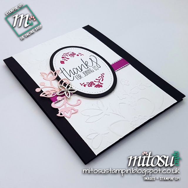 Stampin' Up! Lovely Floral Thank You Card Idea order craft supplies from Mitosu Crafts UK Online Shop