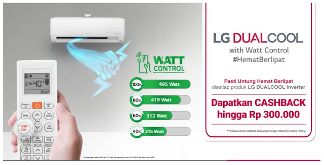 AC LG DUALCOOL with Watt Control, AC Dual Inverter Paling Hemat Energi di Indonesia