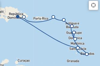 mapa de Antígua e Barbuda caribe