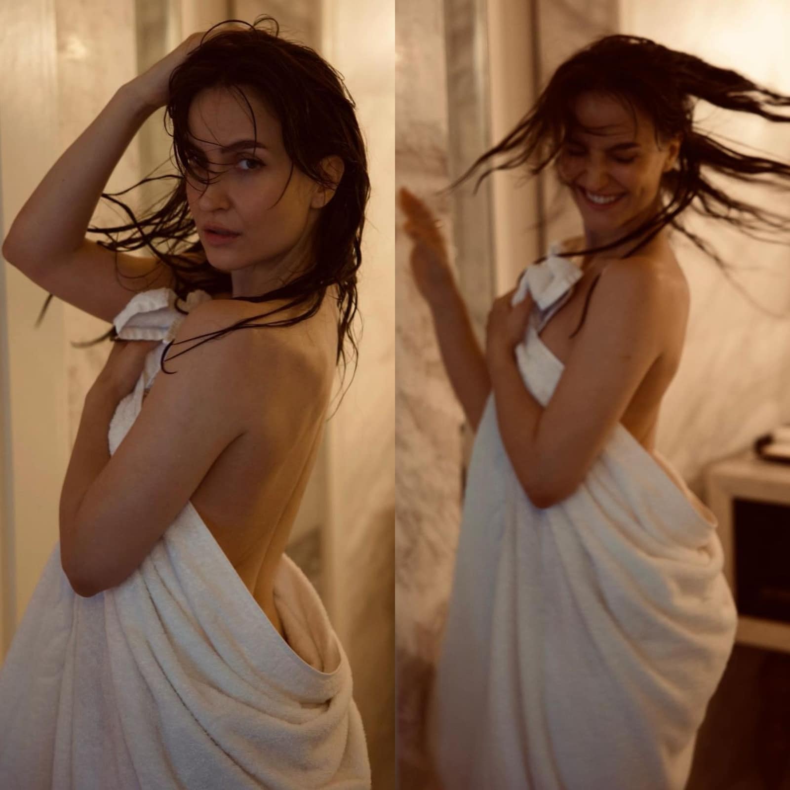 Elli Avrram towel bollywood actress hot scene