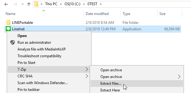 Extract files