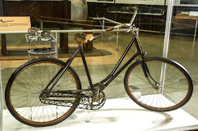 Vintage bicycle on display in museum