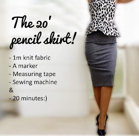 Stretchy Fabric pencil skirt