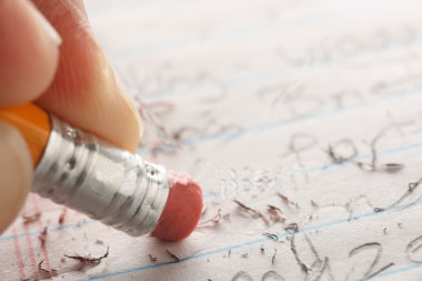 a defective pencil;