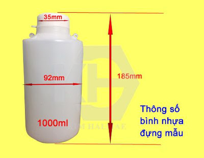 Lọ nhựa đựng mẫu có lỗ xỏ niêm phong 1L