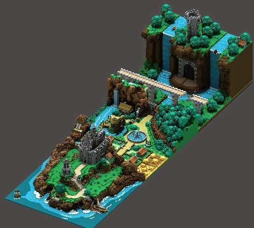 paisaje técnica voxel