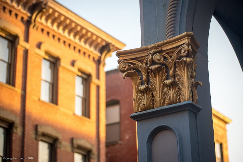 Portland, Maine USA April 2016 photo by Corey Templeton of details in the Old Port, at the corner of Exchange and Milk Streets.