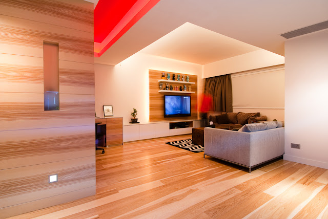 Picture of small minimalist living room as part of the Hong Kong apartment design