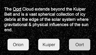 The Oort Cloud extends beyond the Kuiper Belt and is a vast spherical collection of icy debris at the edge of the solar system where gravitational & physical influences of the sun end.
