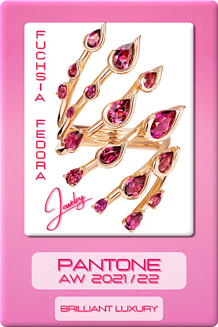 ♦Pantone Pink Fuchsia Fedora Jewelry #pantone #jewelry #pink #brilliantluxury