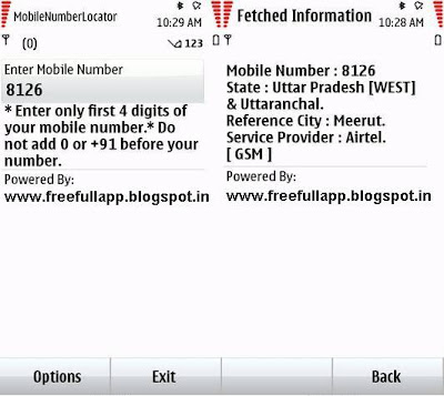 Mobile Number Locator 4.2 (mobile software) Features: * Now you can locate ( Trace ) any Mobile Number Location in India. * Now you can search any STD Code in India from your mobile phone itself without any GPRS or 3G Connection. * Below are the different versions of "Mobile Number Locator" (according to supported JAVA version in your mobile). * Download a version for your mobile and start fetching mobile numbers from your mobile itself. For updates of software, please keep visiting.   Compatibility: Mobile Number Locator supports following phones: * Symbian^3/Anna/Belle: Nokia N8-00 / C6-01 / C7-00 / C7 Astound / E7-00 / X7-00 / E6-00 / Oro / T7-00 / 702T / 500 / 801T / 603 / 700 / 701 * S60 5th(V5): Nokia C5-06 / C5-05 / C5-04 / C5-03 / 5250 / 5228 / 5233 / C6-00 / 5230 Nuron / 5235 Ovi Music Unlimited / Nokia N97 mini / X6-00 / 5230 / 5530 XpressMusic / N97 / 5800 XpressMusic * S60 3rd(V3) FP2: Nokia C5-00 5MP / Nokia X5-01 / E73 Mode / C5-01 / X5-00 / E5-00 / 6788i / C5-00 / 6700 slide / 6788 / Nokia 6760 slide / 6790 slide / 6790 Surge / E72 / 6730 classic / E52 / E71x / 5730 XpressMusic / N86 8MP / Nokia 6710 Navigator / 6720 classic / E55 / E75 / 5630 XpressMusic / N79 / N85 / N96-3 / Nokia 5320 XpressMusic / 6650 fold / 6210 Navigator / 6220 classic / N78 / N96 * S60 3rd(V3) FP1: Nokia E63 / E66 / E71 / 6124 classic / N82 / E51 / N95-3 NAM / N81 / N81 8GB / N95 8GB / 6121 classic / Nokia 6120 classic / 5700 XpressMusic / 6110 Navigator / E90 Communicator / N76 / 6290 / N95 * S60 3rd(V3): Nokia E61i / E65 / N77 / N93i / N91 8GB / E62 / E50 / 5500 Sport / N73 / N93 / N71 / N80 / N92 / Nokia E60 / E61 / E70 / 3250 / N91 * Iphone (ios) / Android / Windows mobile (Smartphone,  Pocket PC, Touch Screen) / all java supported Handset. Mobile Number Locator History: 23/05/2012   Released Mobile Number Locator publicly.  Download Mobile Number Locator: Mobile Number Locator for iphone (ios) Mobile Number Locator for Android Mobile Number Locator for windows mobile (Smartphone,  Pocket PC, Touch Screen) Mobile Number Locator for all java supported Handset (CLDC 1.0 , MIDP 2.0) Mobile Number Locator for all java supported Handset (CLDC 1.1 , MIDP 2.1)