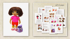 Dora the Explorer crochet toy amigurumi pattern by mashutkalu