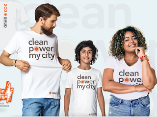 Two  FREE Clean Power My City T-Shirt and Stickers