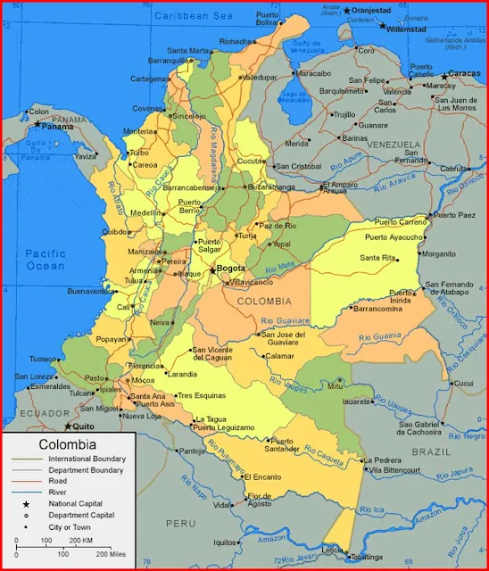 image: Map of Colombia HD