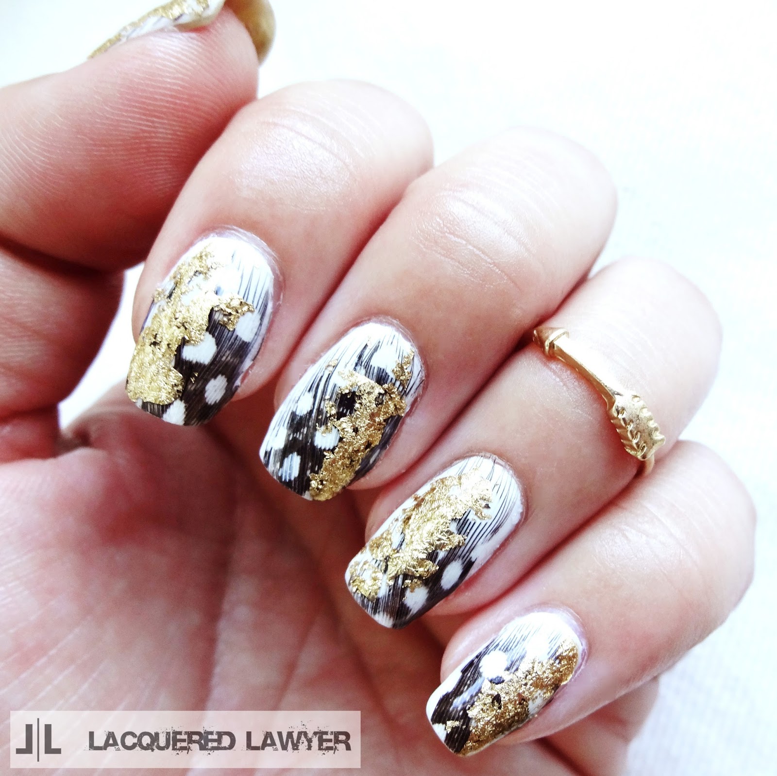 Feather and Foil Nail Art