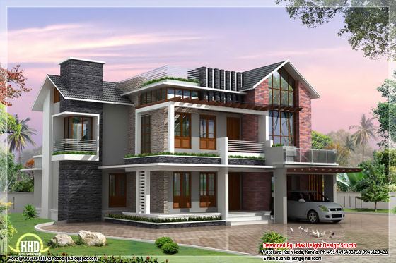 villa elevation 3d