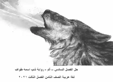 حل الفصل السادس - الم - رواية ذئب اسمه طواف لغة عربية الصف الثامن الفصل الثالث 2021