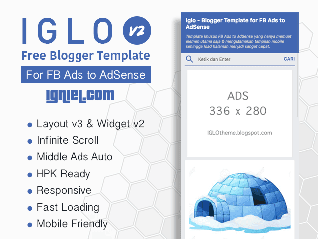 IGLO - Free Blogger Template for FB Ads To AdSense