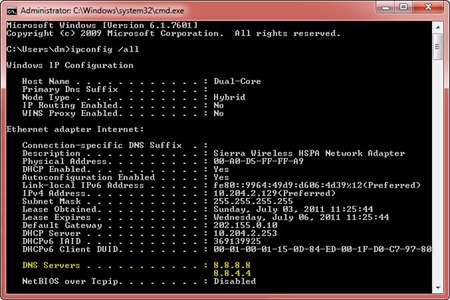 Mengecek DNS server menggunakan Command Prompt