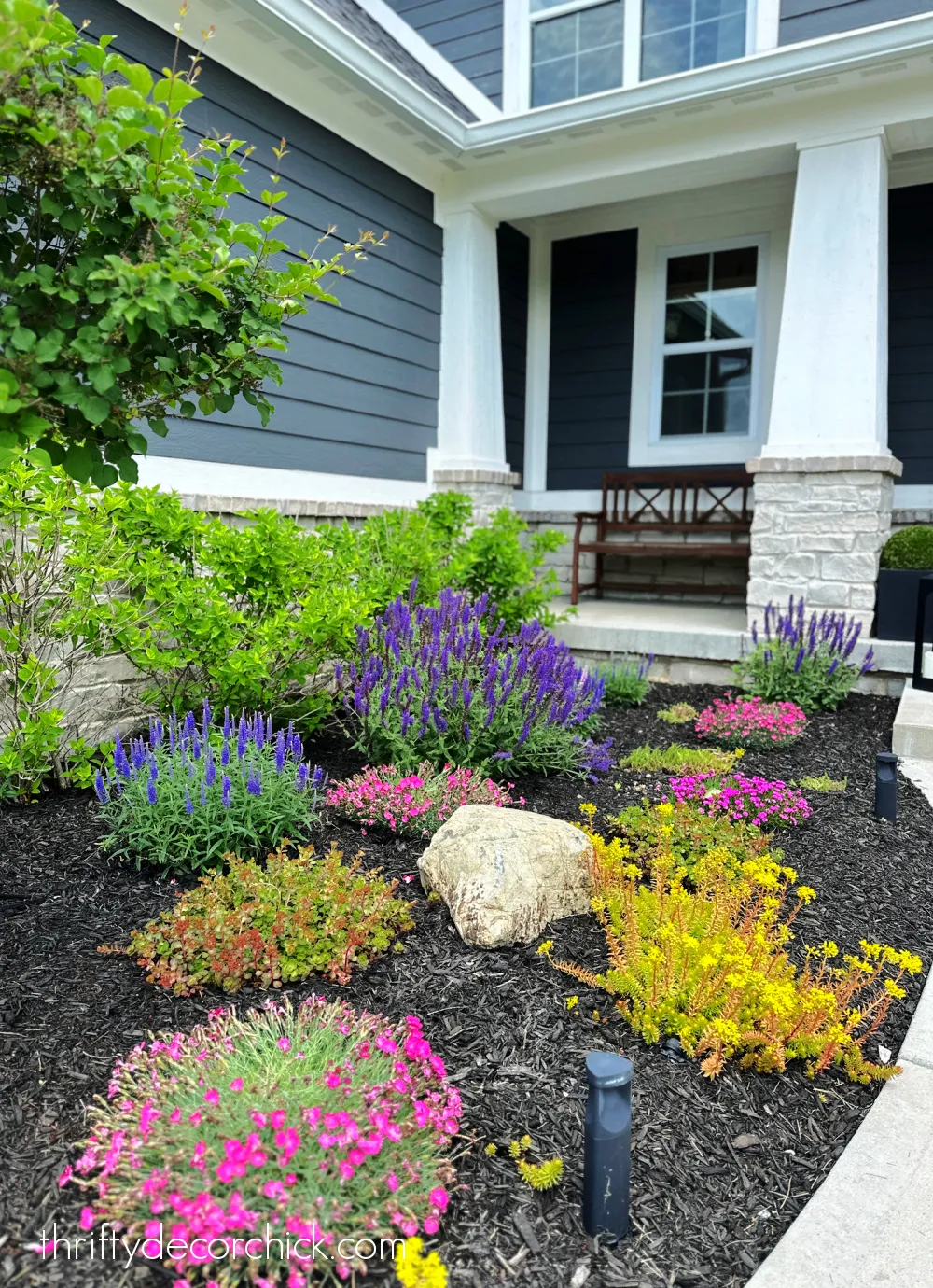 colorful layered garden bed