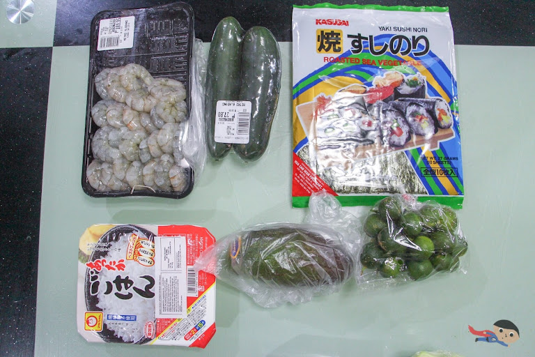 Ingredients for Shrimp Maki 