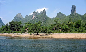 Cone shaped green hills on the River Li