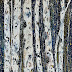 Aspen Tree Painting, Aspen Trees, "MOONLIT FOREST " 2023 WI...Y COLLECTION " by Colorado Contemporary Artist Kimberly Conrad