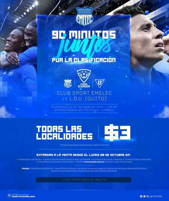 Emelec puso todas sus localidades baratas