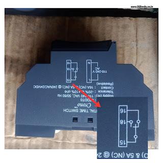 Symbol of changeover relay printed on digital timer