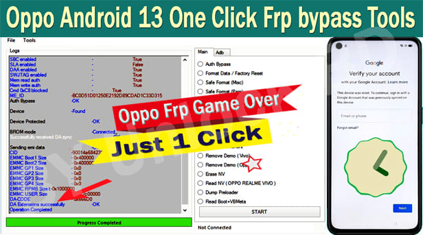 All Oppo Android 13 One Click Frp bypass