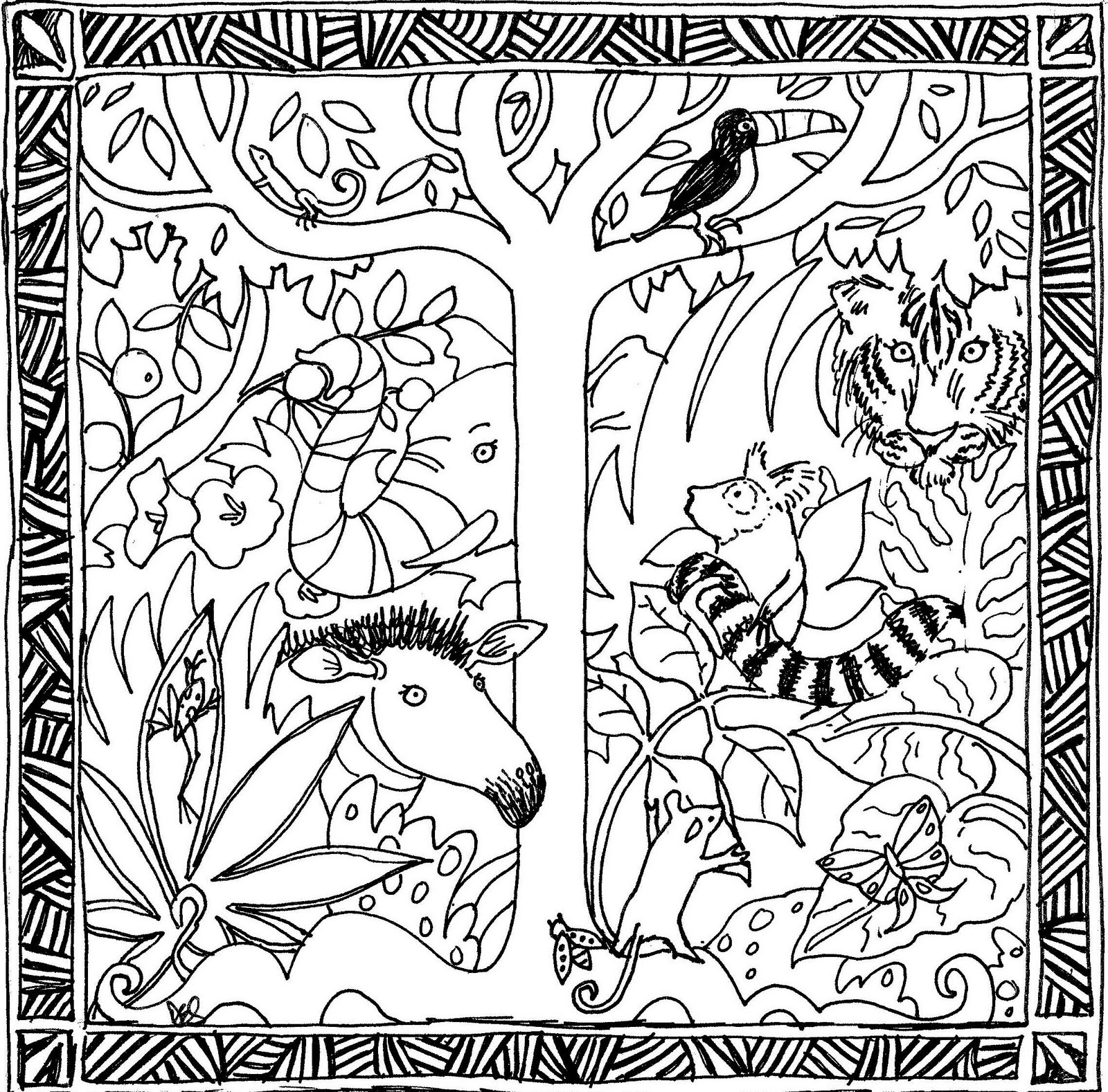 Rainforest Coloring Sheets 4