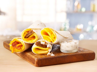 Hardee's Breakfast Wrap lineup.