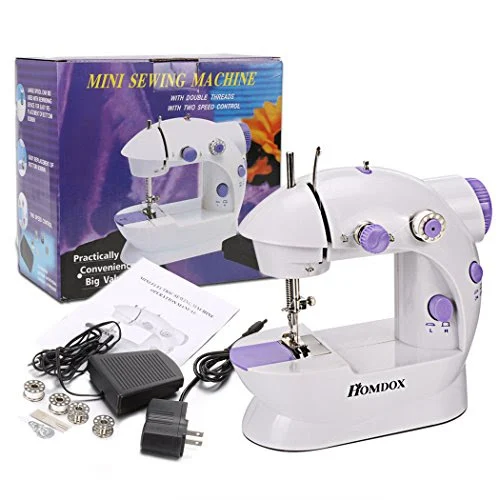 Two-Speed Double Thread Mini Sewing Machine with Accessories - Homdox