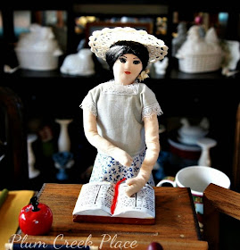 Back to school table, tablescape, apples, Block Country Village, plaid