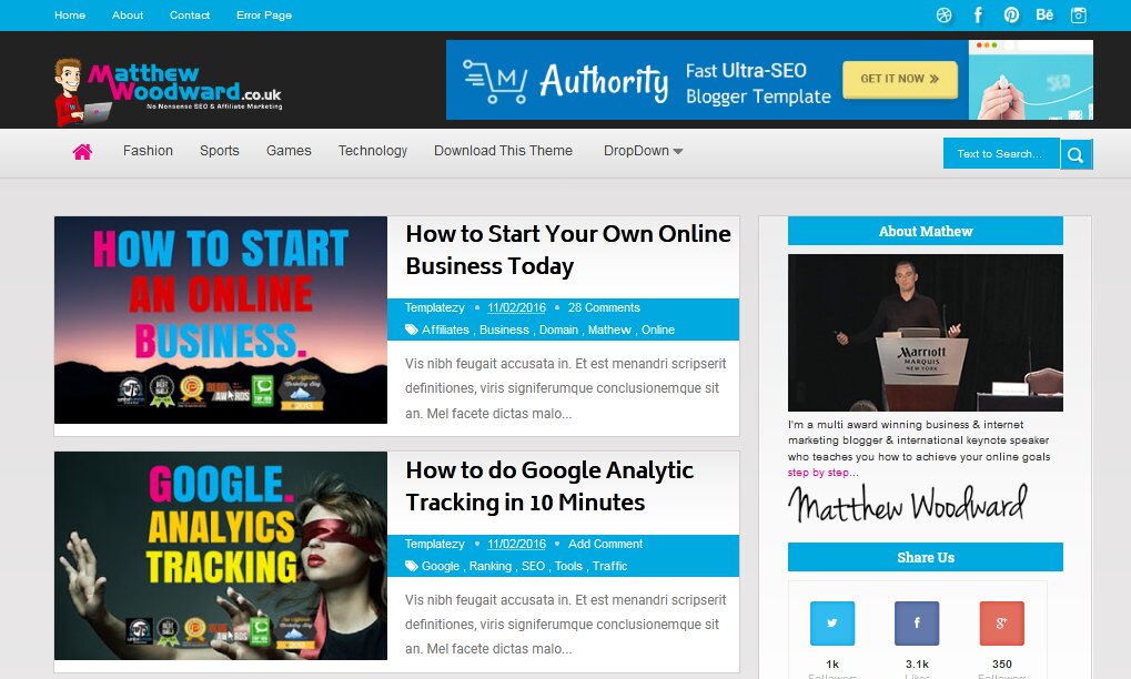 Authority Blogger Template