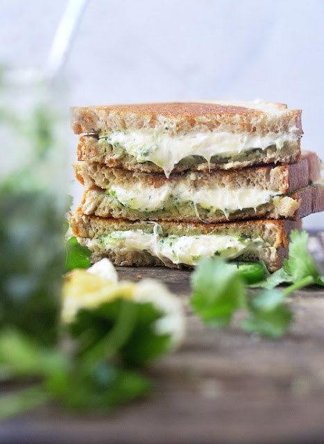 Green Harissa Grilled Cheese Sandwiches 