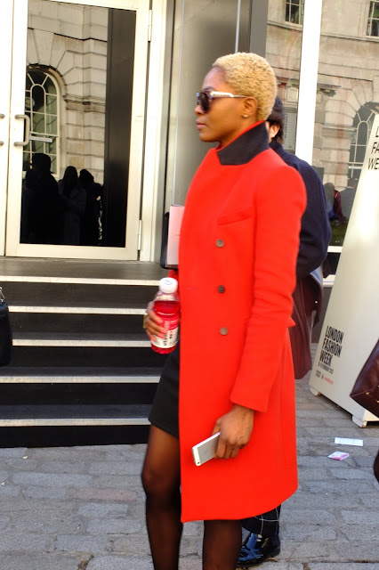 FASHION SETTER AT LFW AW13 wearing red coat